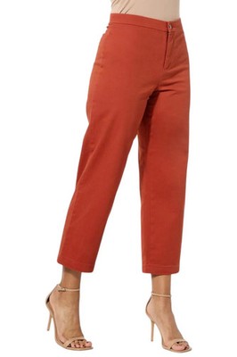IMAN Global Chic Women's Twill Ankle Pant Copper