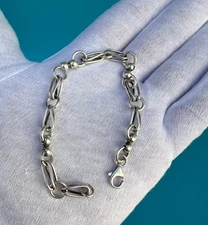 Elegant Vintage Sterling Silver Bracelet Perfect for Charms