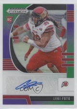 2020 Panini Prizm Draft Picks Rookies Purple & Green /199 Leki Fotu #222 Auto