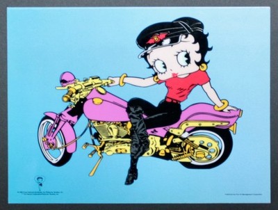  Betty Boop on Motorcycle  Unframed Sericel by Fleischer Studios, 8 x6  with COA