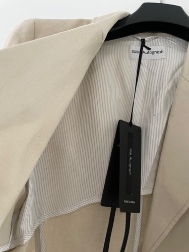 M&S AUTOGRAPH 100% Pure Linen Lovely Quality Beige Jacket Size 16 NWT £65 - Picture 15 of 17