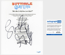 Gibby Haynes 'Butthole Surfers' Band Signed Who Was In My Room Lyric Sheet ACOA