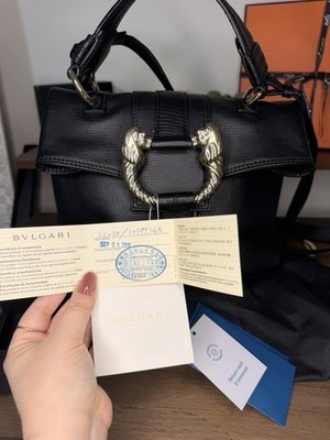 Bvlgari Leather Leoni Tote/Crossbody Bag - Black - With Dust Bag