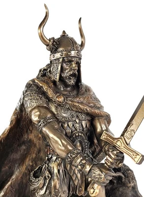 VERONESE DESIGN 10 1/2 inch Freyr Viking Norse Mythology God Bronze Finish Statue