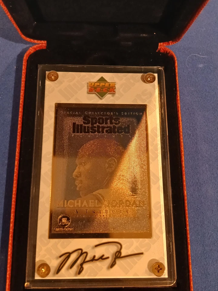 1997 Michael Jordan Upper Deck 24K Золотая карта Без Спортивного Иллюстрированного Журнала - Изображение 4 из 4