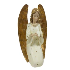 Roman Inc. Kneeling Angel Gold 12" White Dove