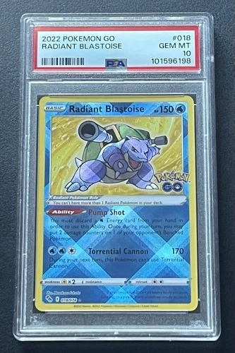Pokémon Radiant Blastoise Holo Radiant Rare GO 018/078 PSA 10 GEM MT 2022