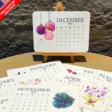 Plantable Paper Calendar 2026 with Seeds, Eco Friendly Planner Gift