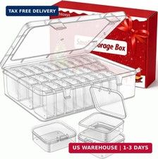 Mathtoxyz Bead Organizer Box, 30Pcs Small Beads Organizers and Storage Plastic C