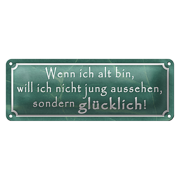 Blechschild Spruch 27X10Cm Wenn Ich Alt Bin Will Nicht Jung Dekoration-image