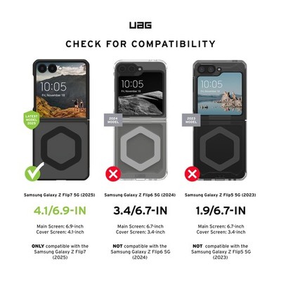 UAG Samsung Galaxy Z Flip 7 Case Mouve Magnetic Charging Transparent  Rugged, Ash | eBay