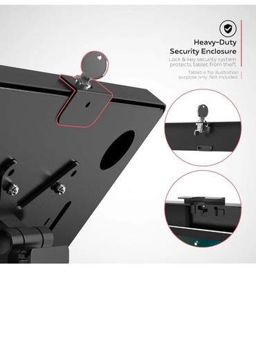 CTA Digital Tabletop Stand For 9-11” Tablet W/ Lockable Enclosure Kiosk Mount - Picture 3 of 5
