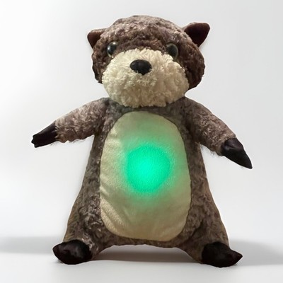 Manhattan Toy Co Raccoon Plush 10 Inch Tummy Glows Color Changing Works Vintage