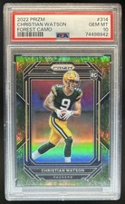 2022 Panini Prizm Christian Watson RC Forest Camo Rookie #/15 Packers PSA 10