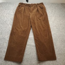 Vintage Polo Ralph Lauren Corduroy Pants Mens 35x26 Brown Pleated Made in USA