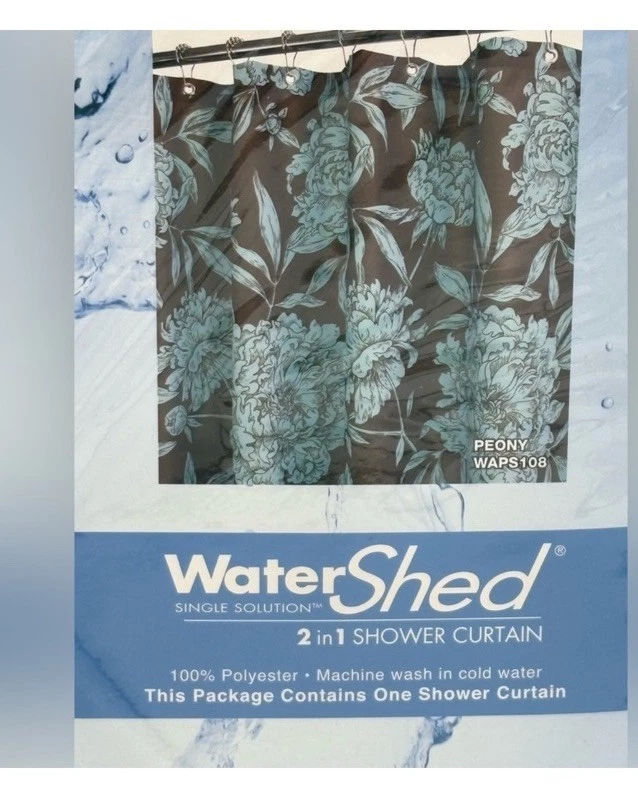 New In Package Water Shed Coffee Bean & Lt Aegena Shower Curtain, 72x72 - Image 2 of 4