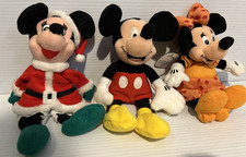 Lot Of 3 Vintage Disney Store Mickey And Minnie Bean Plush 9"