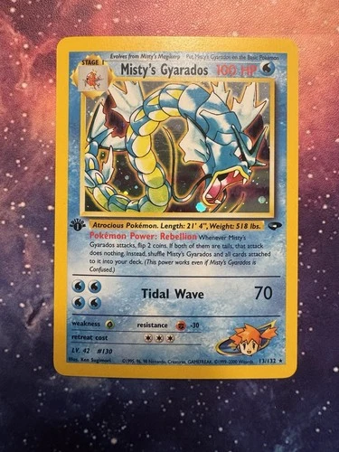 Misty's Gyarados Holo First Edition 13/132 - Gym Challenge - Pokemon TCG - NM/LP
