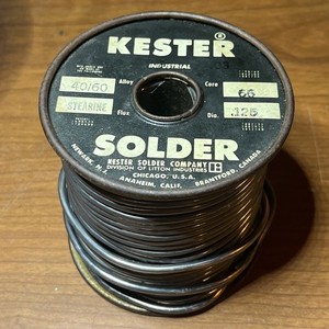 Vintage Kester Industrial Solder 40/60 Stearine Flux Core .125” 4lb+ Spool