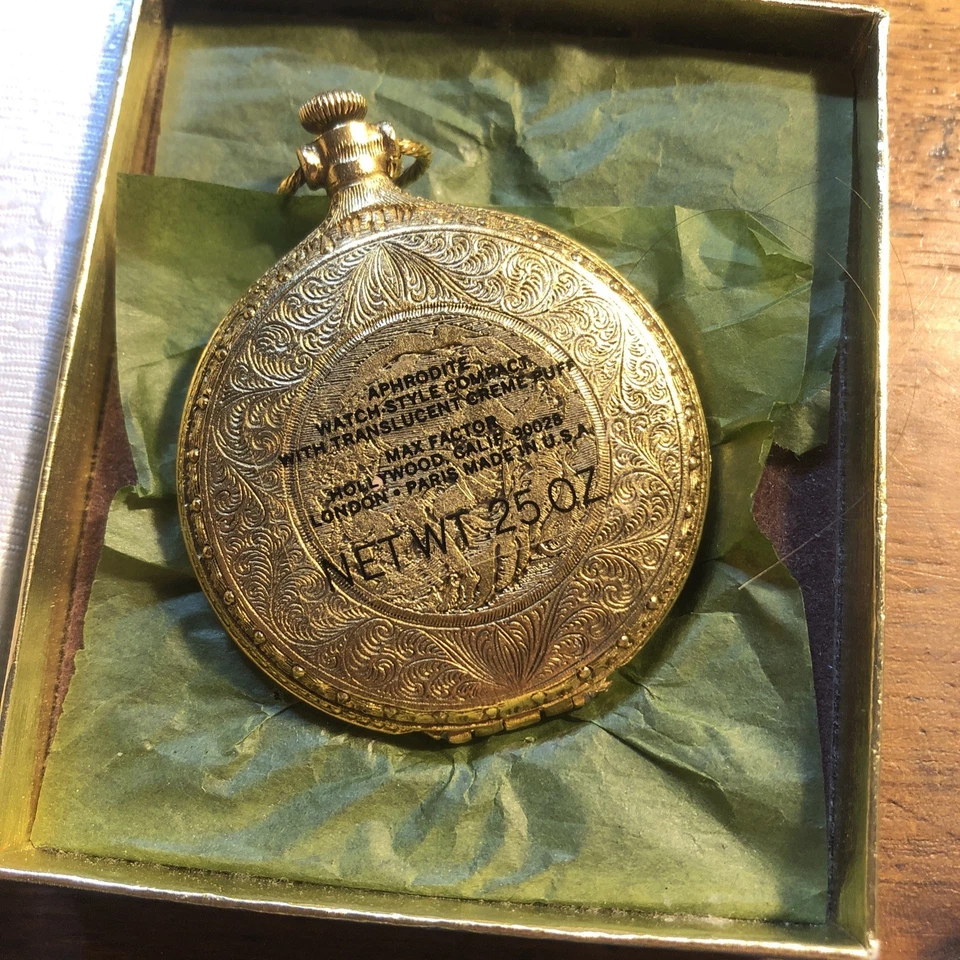 Vintage Max Factor Afrodita Compacto Nuevo en Paquete ¡Nuevo! Sin usar Foto 3 de 4