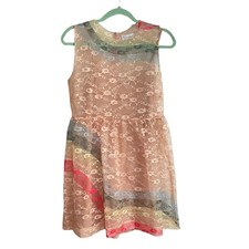 Red Valentino Lace Rainbow motif dress Size 42/US 4 Perfect Pristine