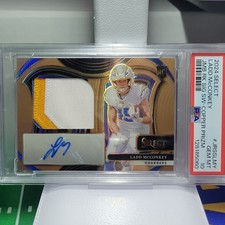 Panini 2024 Select Jumbo Rookie Swatches Ladd McConkey JRSS-LMY Copper /49 Auto…