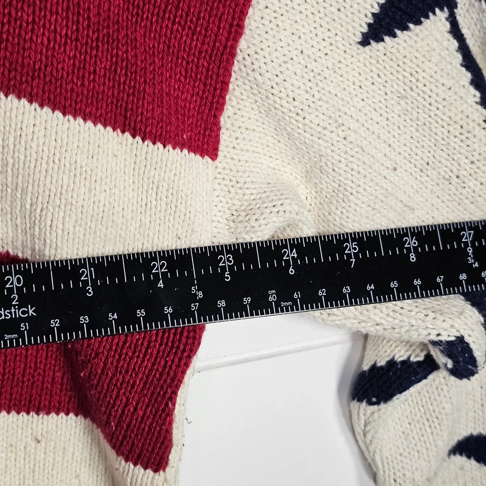 Vintage Structure Sweater Men's Large Red White Blue 100% Cotton Patriotic - Image 4 of 4