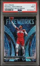 2021 PANINI PRIZM FIREWORKS MOJO PRIZM #18 RUSSELL WESTBROOK 8/25 PSA 9