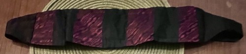 CUMMERBUND (NO BOW TIE) -  Burgendy& Black - Squiggly Lines