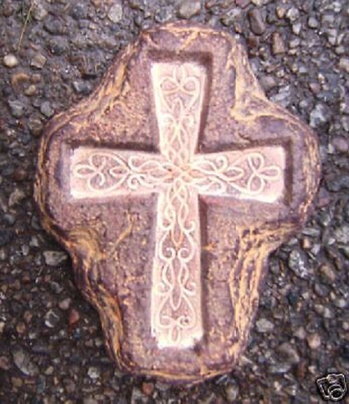 Religious cross mold plaster cement resin casting mould 6" x 4" x 1/2