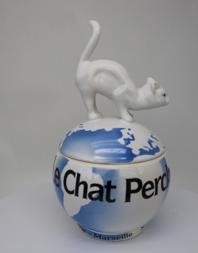 Boite Bijoux Figurine Poudrier Chat Animalier Le Chat Perche Style Art Deco Styl - Picture 7 of 12