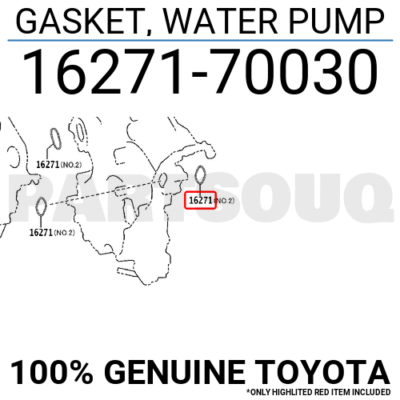 1627170030 Genuine Toyota GASKET, WATER PUMP 16271-70030 | eBay