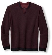 New Tommy Bahama Flip Coast Reversible Sweater ST226865 Pinot Noir Heather - S