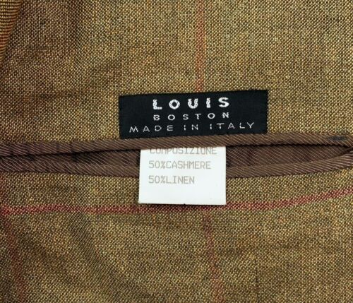 VTG 42 R Kiton Light Brown Windowpane Knit Cashmere / Linen Blend Patch Pocket - Picture 11 of 13