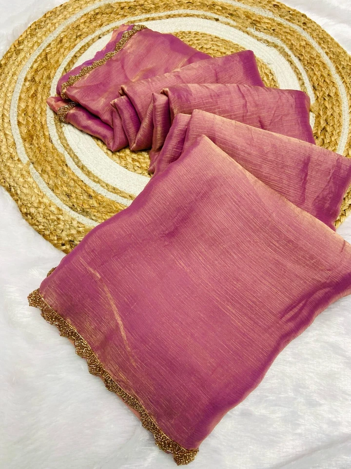 Indian Pakistani Bollywood Saree Designer Party Wear Sari with Unstitch Blouse - Image 3 of 4