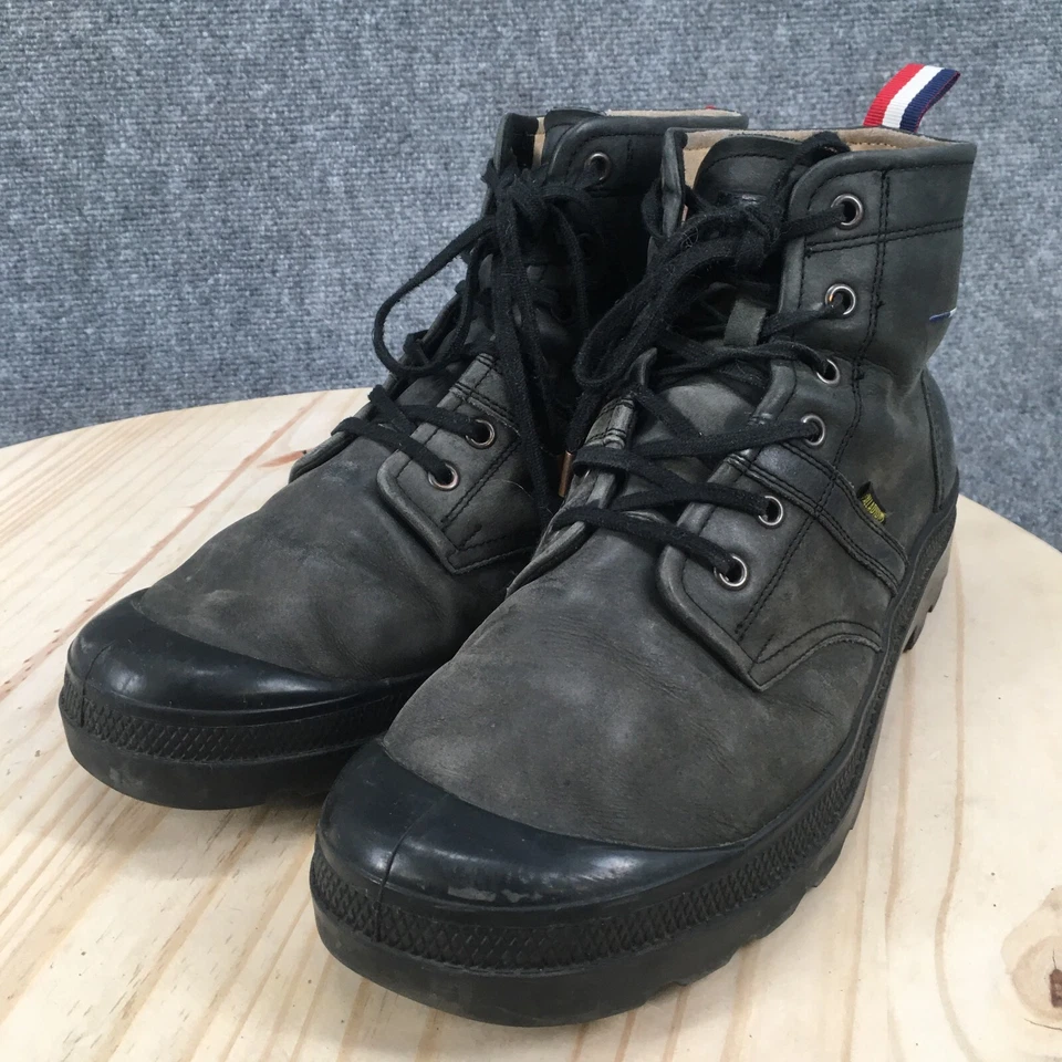 Palladium Hiking Boots Womens 12 Mens 10.5 Pallabrousse Black Leather Lace Up - Image 4 of 4