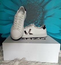 Kenzo White/Black Kourt K Leather Low Top Sneakers, Kenzo Size 41 / UK 7.5