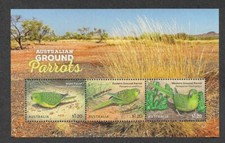 AUSTRALIA BIRDS GROUND PARROTS MIN SHEET 2024