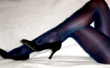 Tamara Pantyhose 2XL=Q+ Navy Sheer to Waist Hooters Uniform Hosiery lt support