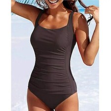 NWOT Womens  One-Piece Swimsuit Ruched Tummy Control Bathing Suit   Size M