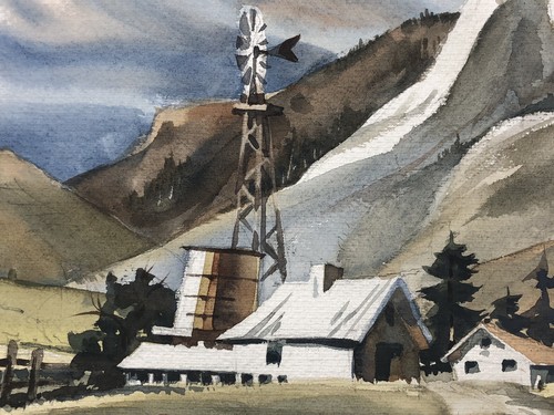 Richard Soderman Water Color Original Painting Landscape Castle Rock California - Picture 4 of 8