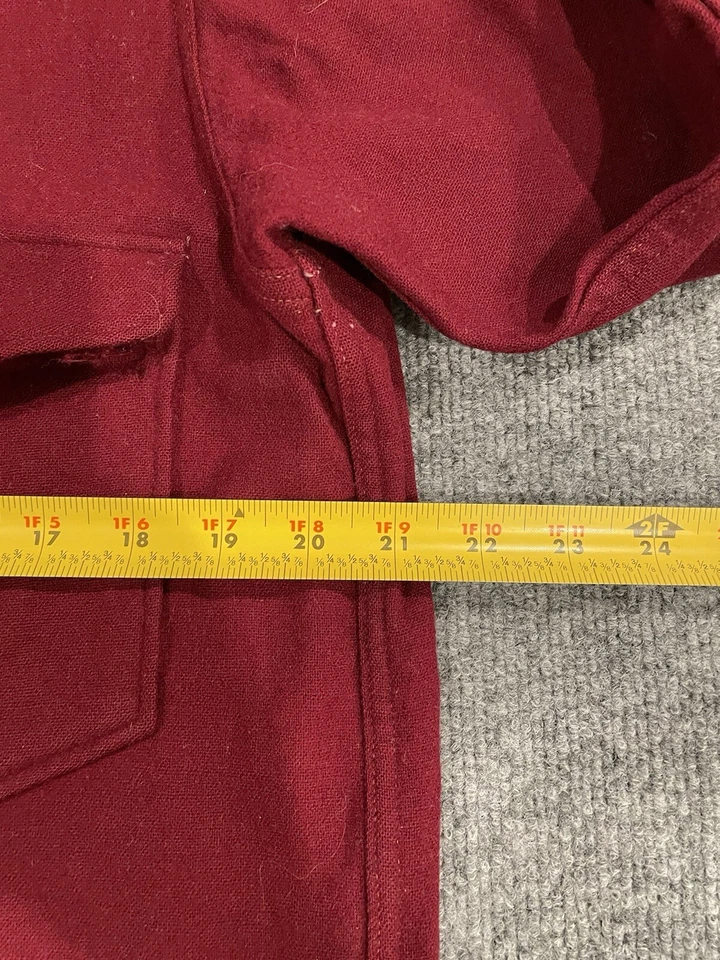 Vintage Pendleton Shirt Mens Size L Red 100% Virgin Wool Elbow Pads Made USA KE6 - Image 3 of 4