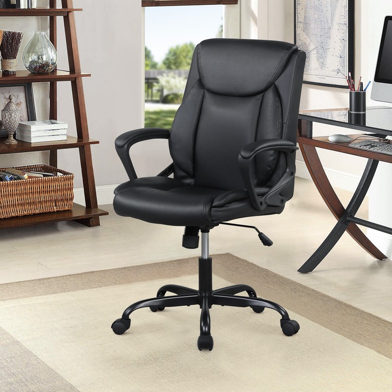 Home Office Chair Ergonomic Desk Chair PU Leather Task Chair Rolling Swivel