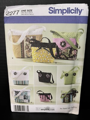 SIMPLICITY 2277 UNCUT SEWING PATTERN-3 DIFFERENT SIZE BAGS W/ DETACHABLE COVERS