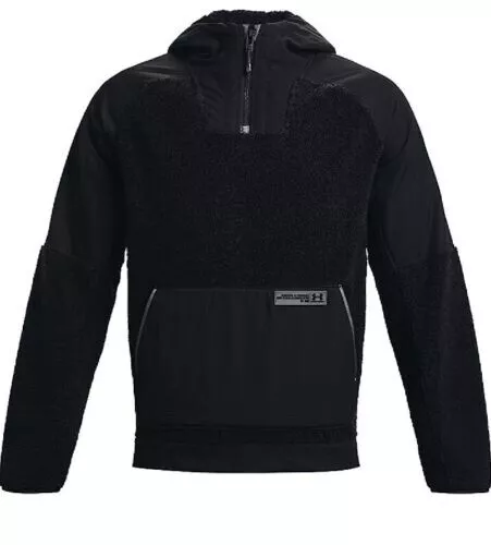 Under Armour Men Mission 1 4 Zip Jacket Black 1366094 Hoodie Sherpa 2XL XXL New