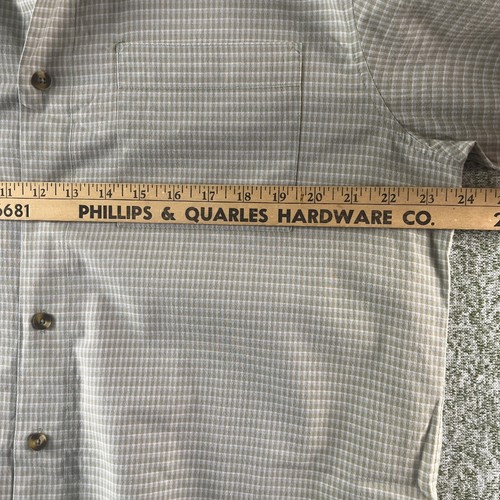 Royal Robbins Shirt Mens Large Green Check Short Sleeve Casual Hiker Dad EUC - Picture 4 of 8