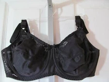 NWT BALI COMFORT-U BACK FLOWER DESIGN UNDERWIRE SUPERIOR SUPPORT BRA Black