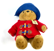 Paddington Bear Plush Red Coat Blue Hat Eden Toys Darkest Peru Tag 8" Vintage