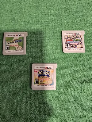 3DS Not For Resale Rare Game Demo Kiosk Lot of 3 Mario, Kirby, and Yoshi