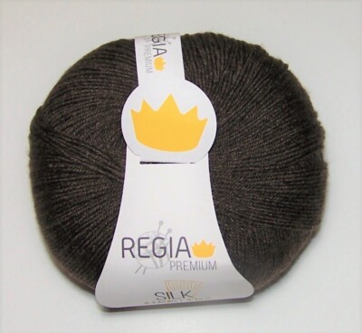 100gm ball Regia Premium SILK BLEND 4ply Fingering Sock yarn #00089 BROWN